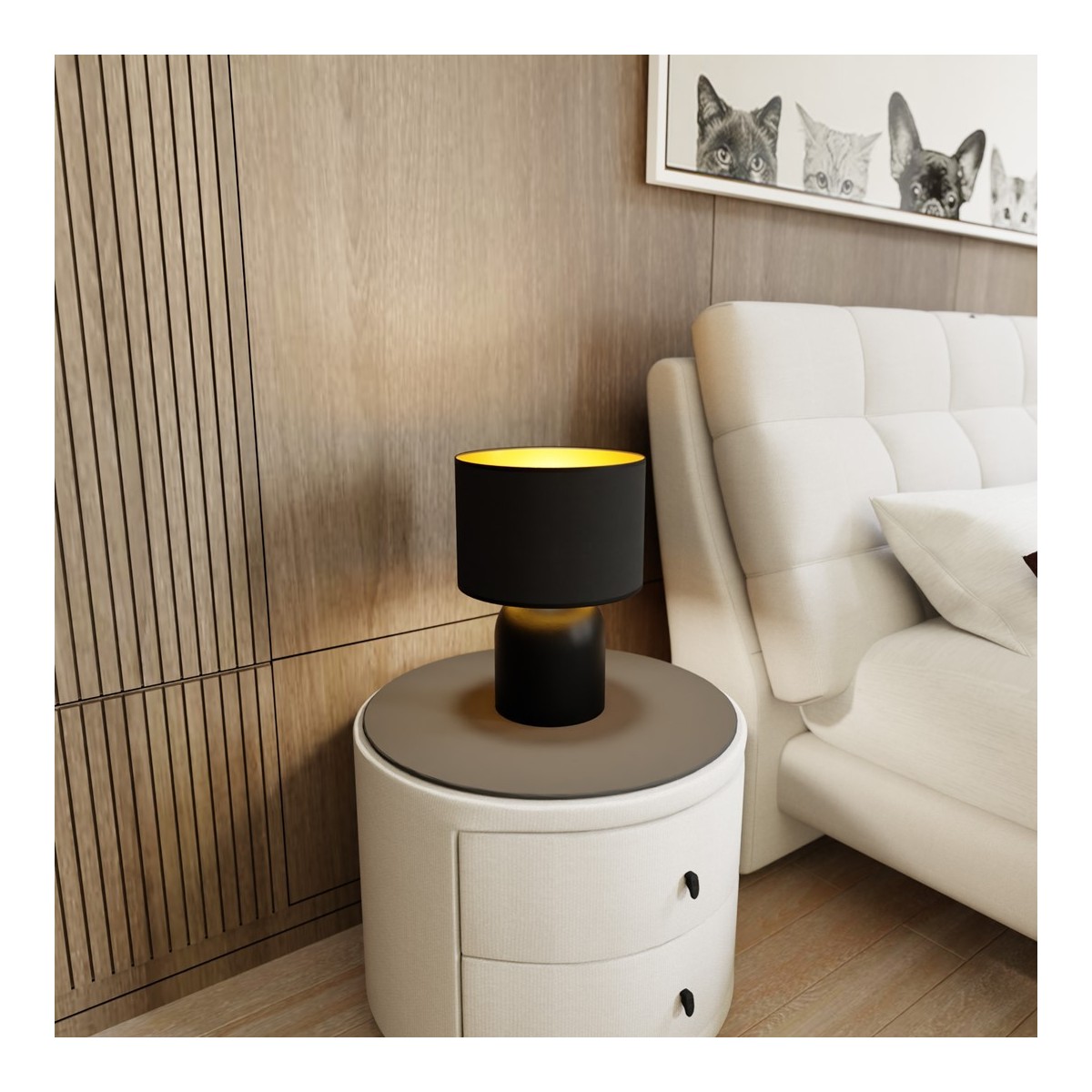 Emibig ASPEN LN1 BLACK/GOLD EM1323/LN1 kolor czarny z kategorii lampki biurkowe