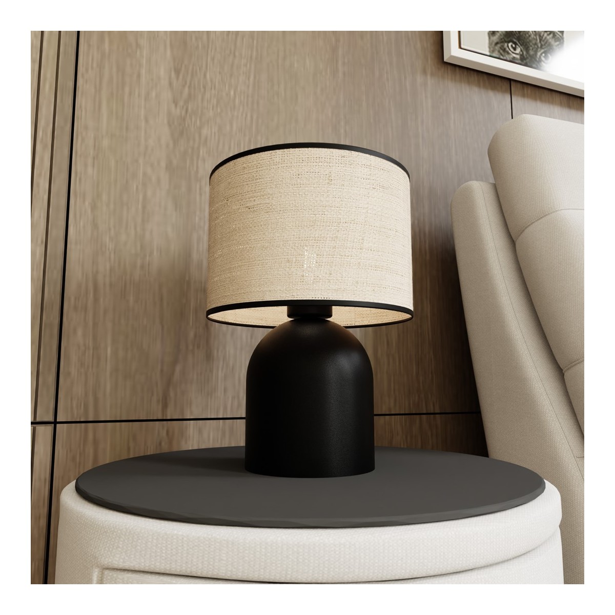 Emibig ASPEN LN1 BLACK/RATTAN EM1324/LN1 kolor czarny z kategorii lampki biurkowe