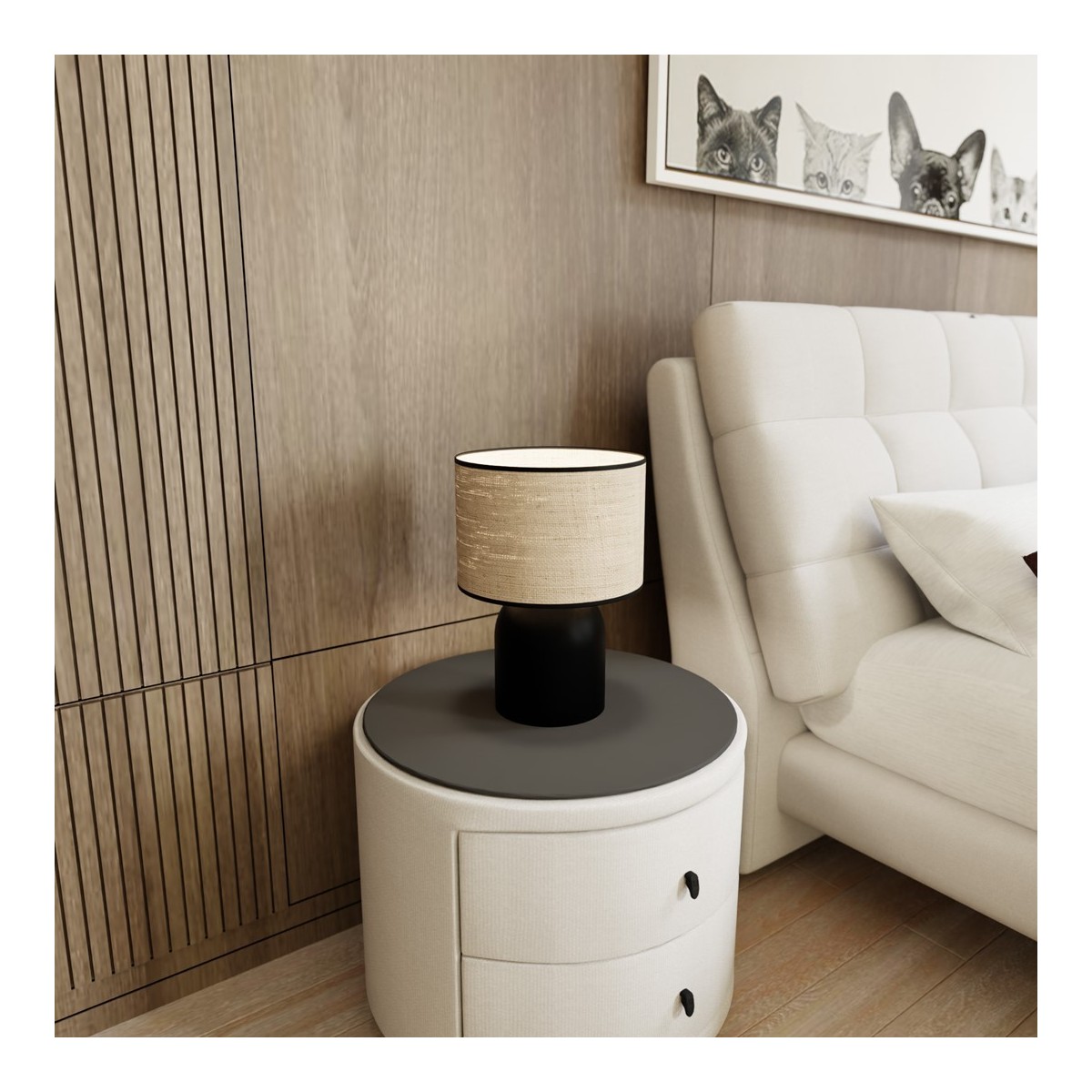 Emibig ASPEN LN1 BLACK/RATTAN EM1324/LN1 kolor czarny z kategorii lampki biurkowe