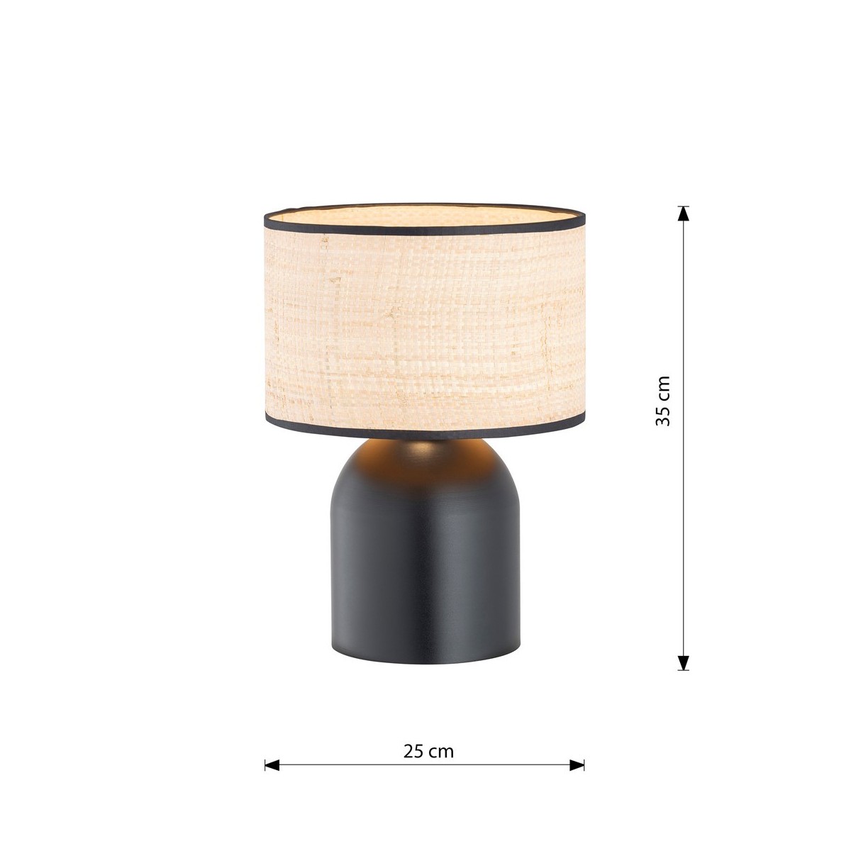 Emibig ASPEN LN1 BLACK/RATTAN EM1324/LN1 kolor czarny z kategorii lampki biurkowe