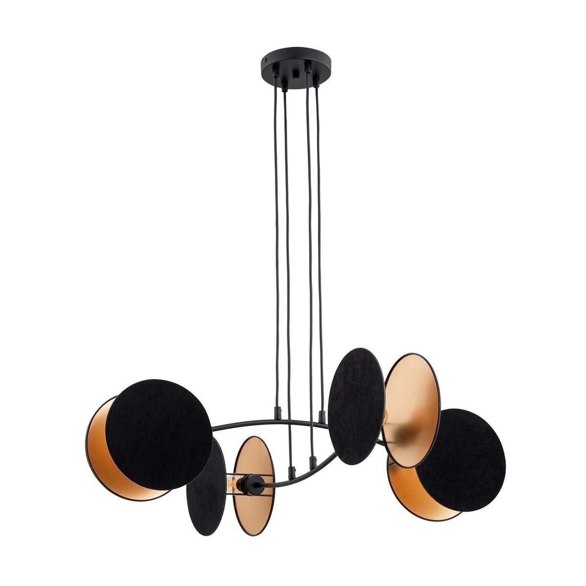 Emibig MOTIF 4 BLACK/GOLD EM1325/4 kolor czarny z kategorii lampy wiszące