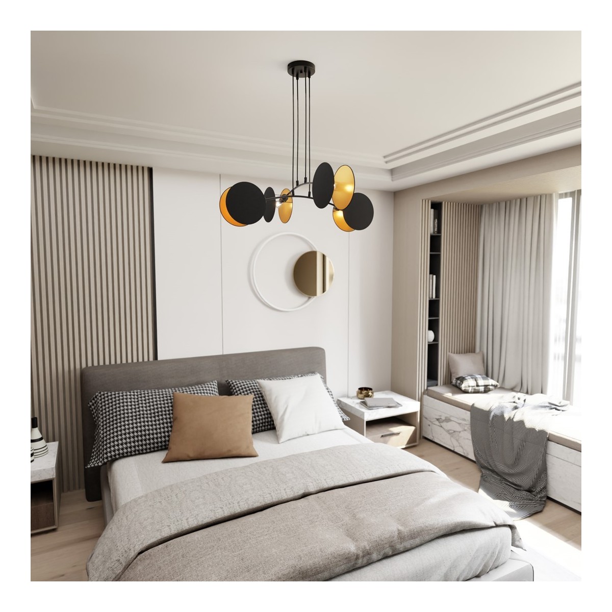 Emibig MOTIF 4 BLACK/GOLD EM1325/4 kolor czarny z kategorii lampy wiszące