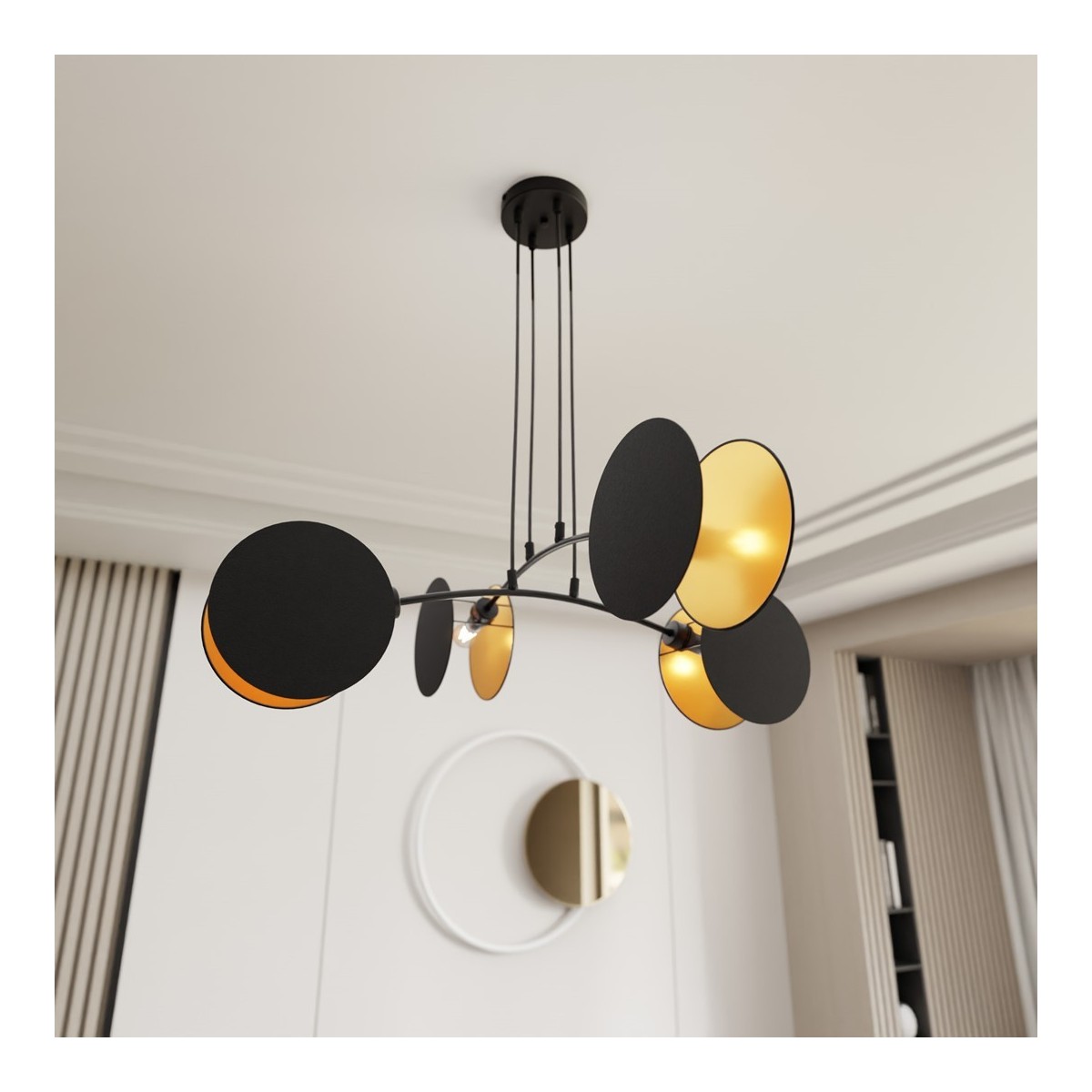 Emibig MOTIF 4 BLACK/GOLD EM1325/4 kolor czarny z kategorii lampy wiszące