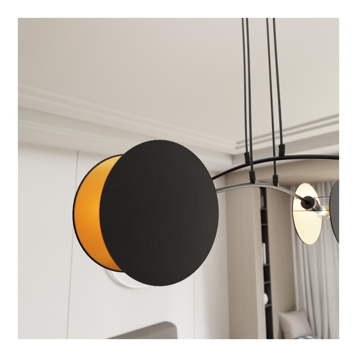 Emibig MOTIF 4 BLACK/GOLD EM1325/4 kolor czarny z kategorii lampy wiszące