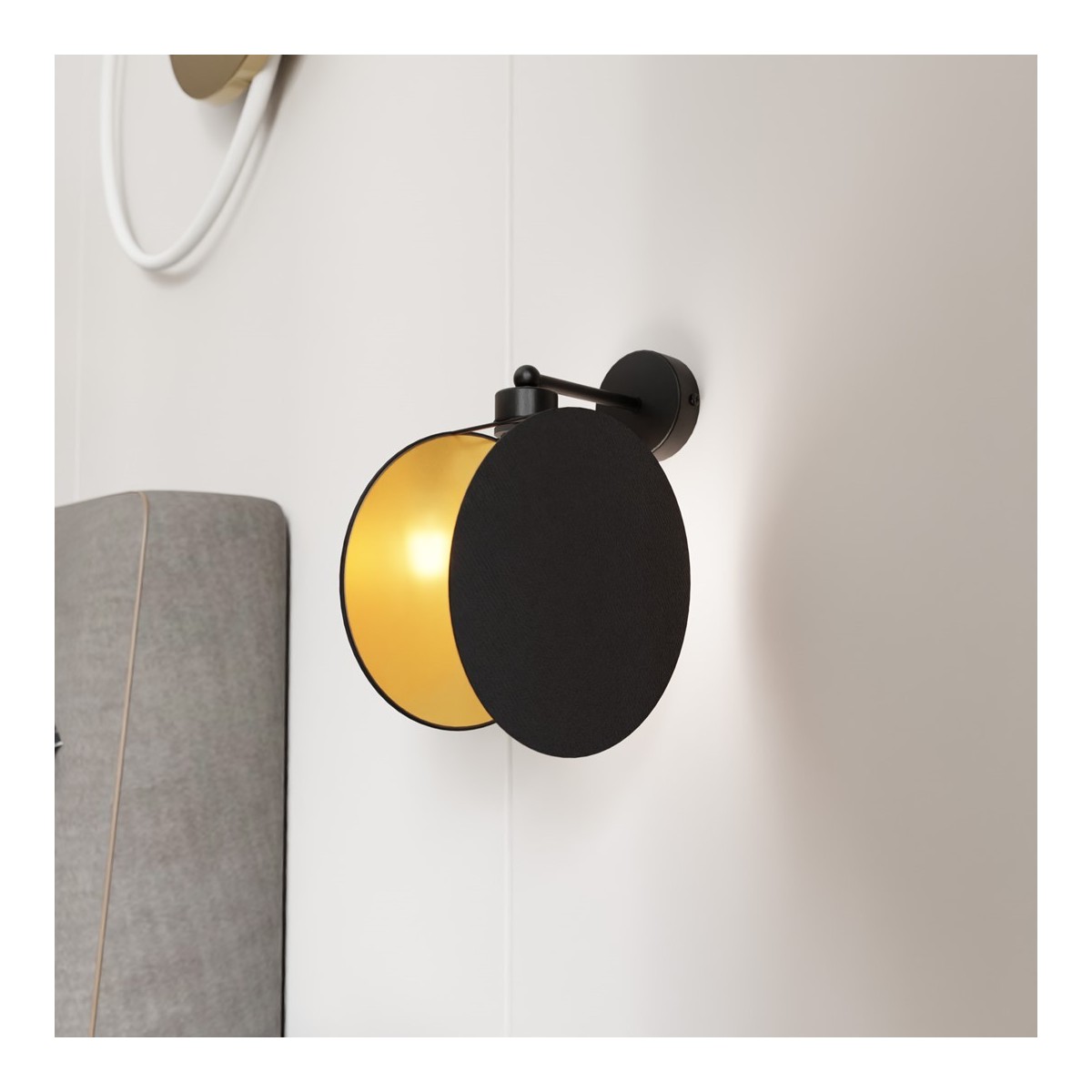 Emibig MOTIF K1 BLACK/GOLD EM1325/K1 kolor czarny z kategorii kinkiety