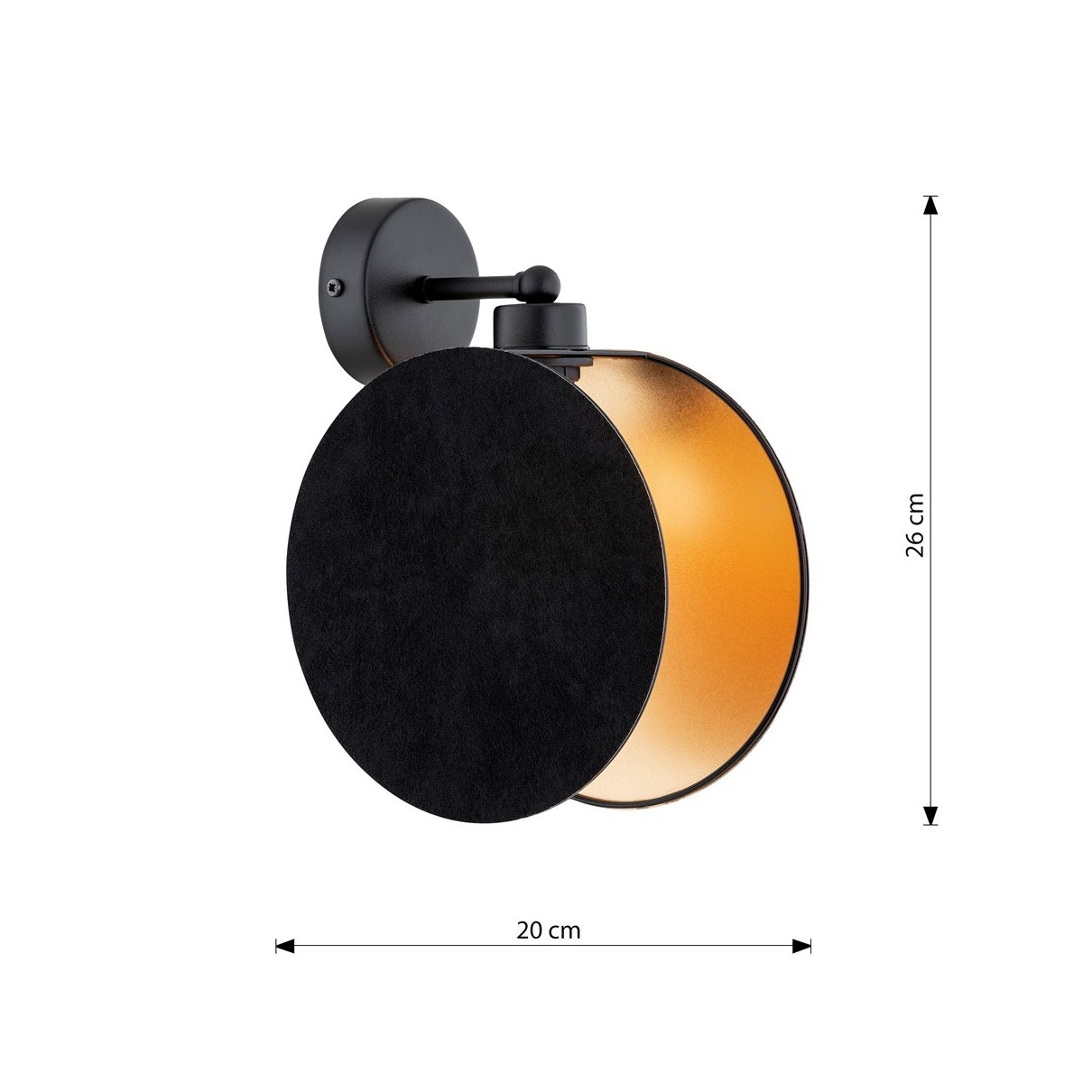 Emibig MOTIF K1 BLACK/GOLD EM1325/K1 kolor czarny z kategorii kinkiety