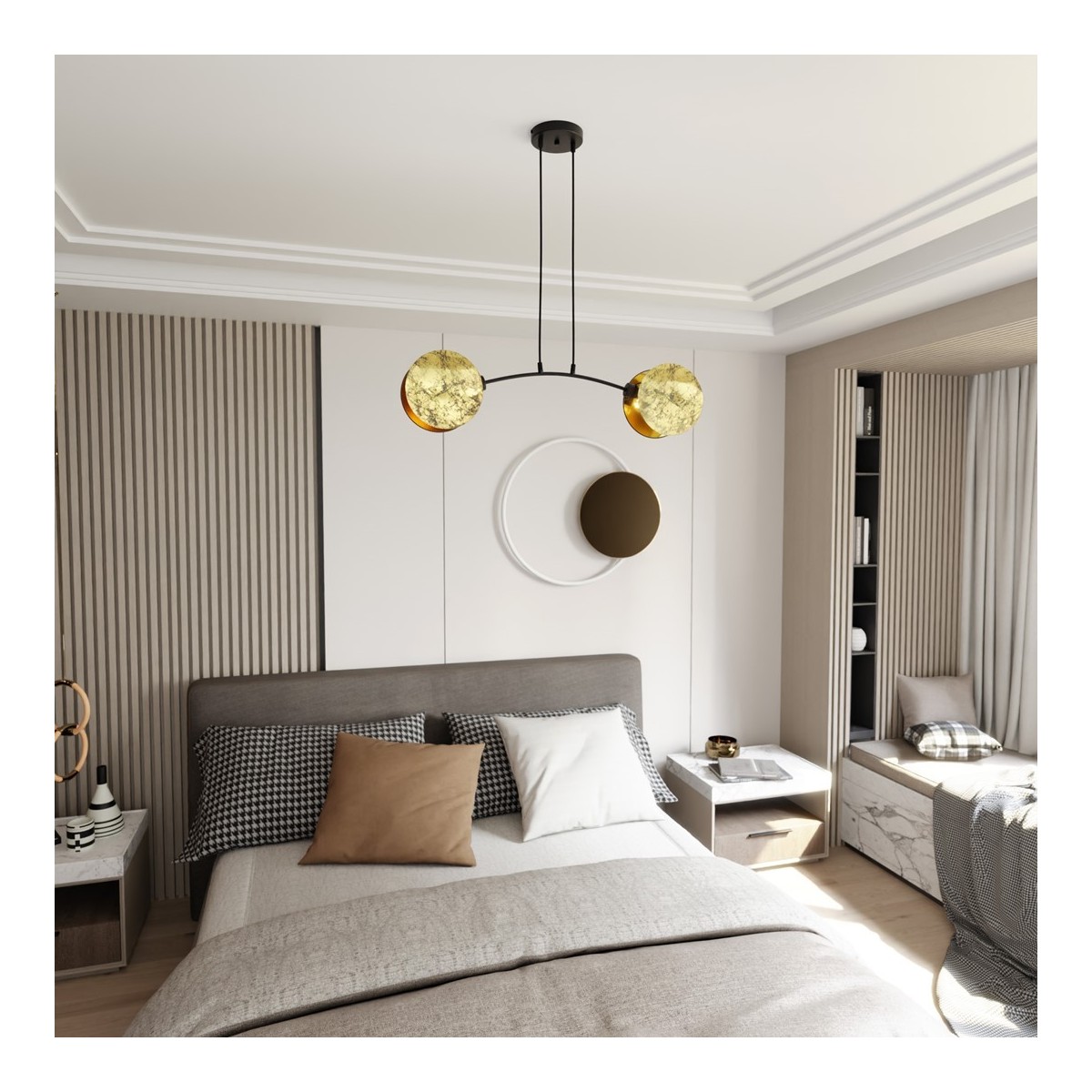 Emibig MOTIF 2 GOLD EM1326/2 kolor czarny z kategorii lampy wiszące