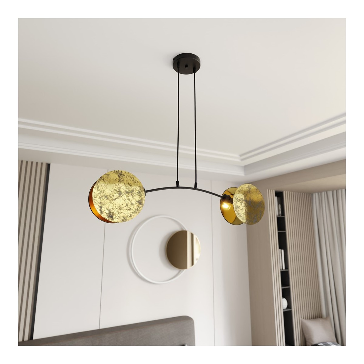 Emibig MOTIF 2 GOLD EM1326/2 kolor czarny z kategorii lampy wiszące