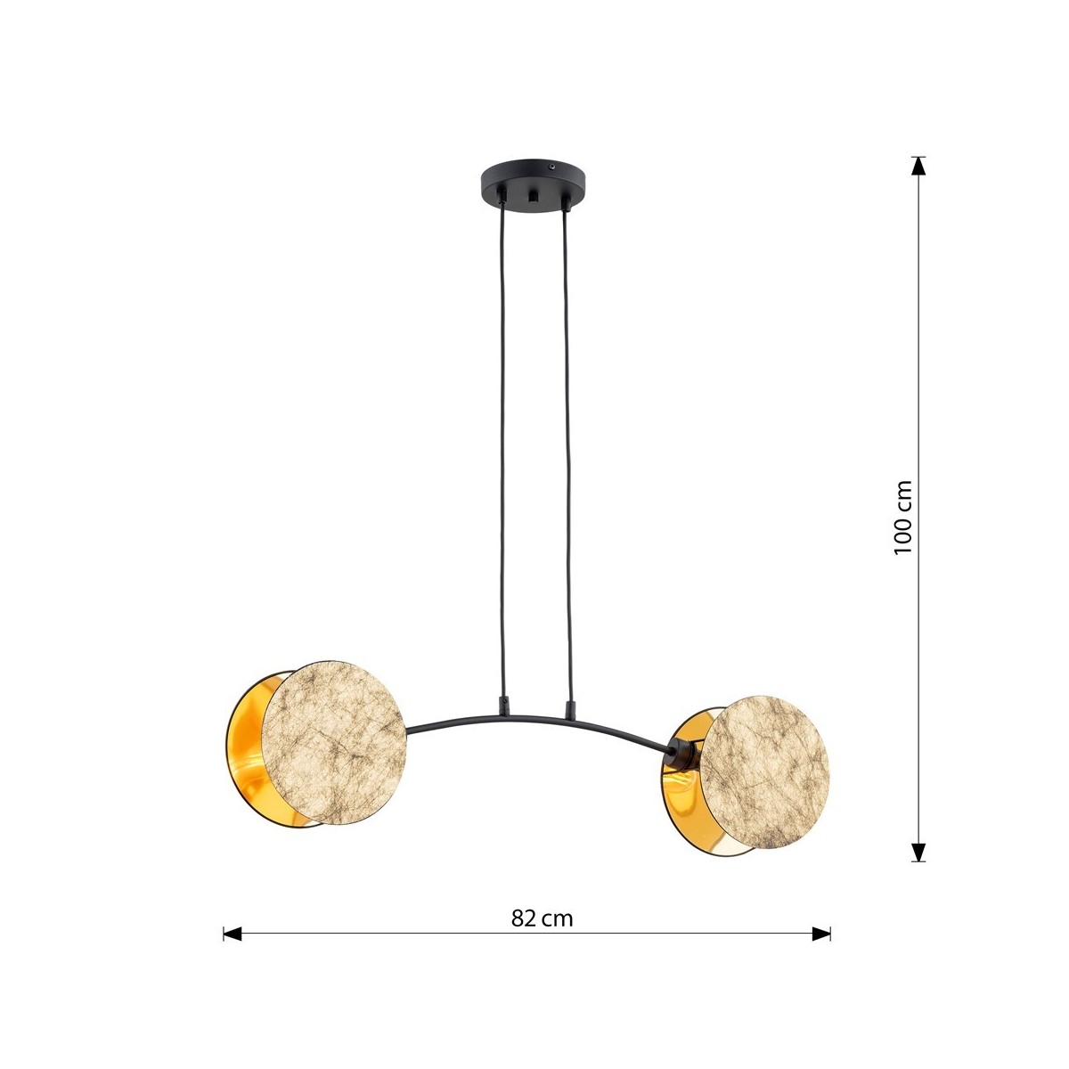 Emibig MOTIF 2 GOLD EM1326/2 kolor czarny z kategorii lampy wiszące
