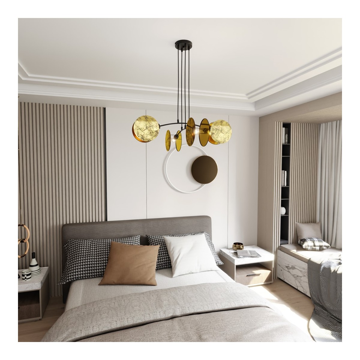 Emibig MOTIF 4 GOLD EM1326/4 kolor czarny z kategorii lampy wiszące