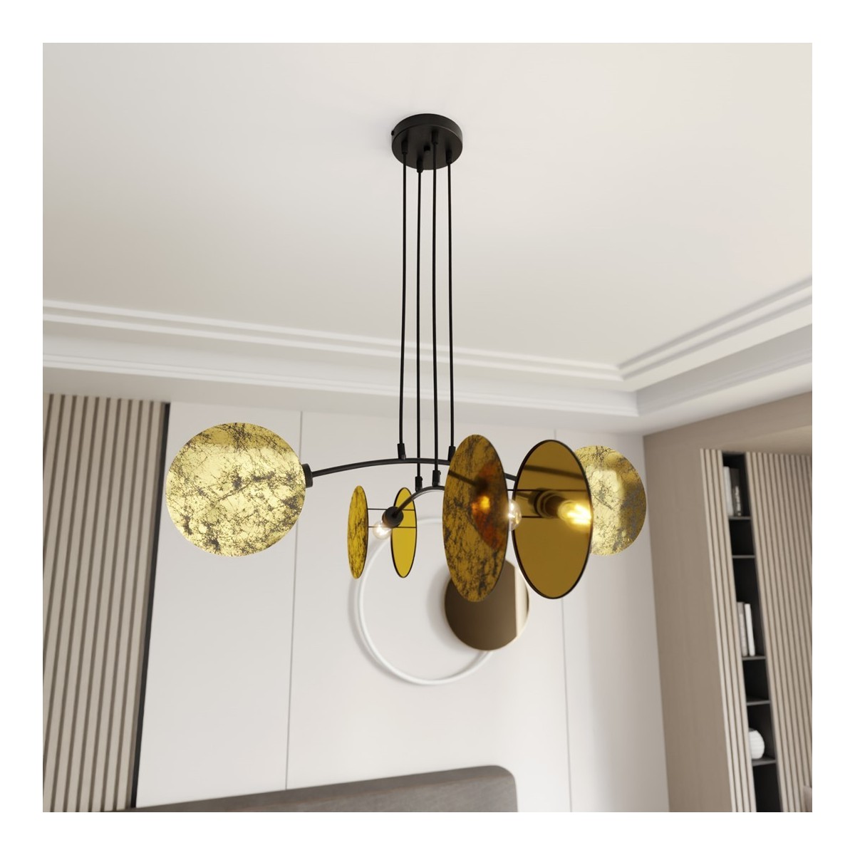 Emibig MOTIF 4 GOLD EM1326/4 kolor czarny z kategorii lampy wiszące