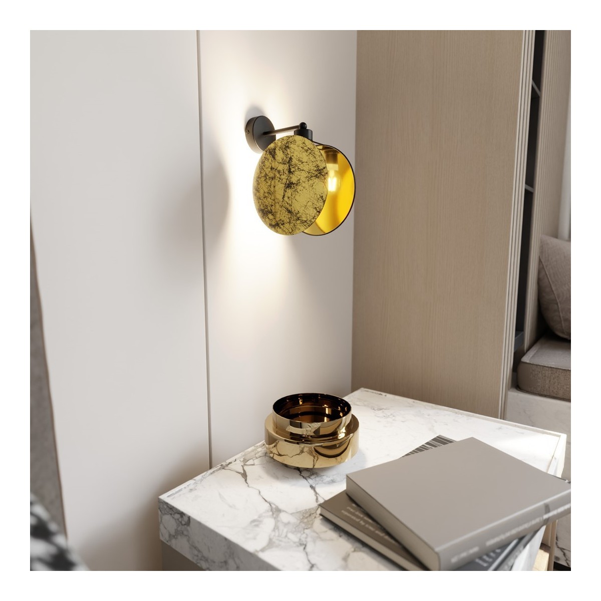 Emibig MOTIF K1 GOLD EM1326/K1 kolor czarny z kategorii kinkiety