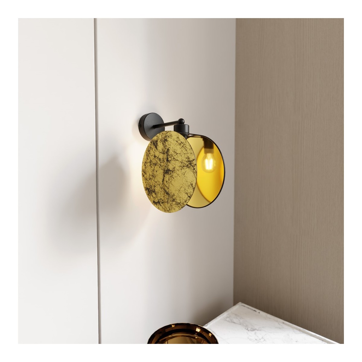 Emibig MOTIF K1 GOLD EM1326/K1 kolor czarny z kategorii kinkiety