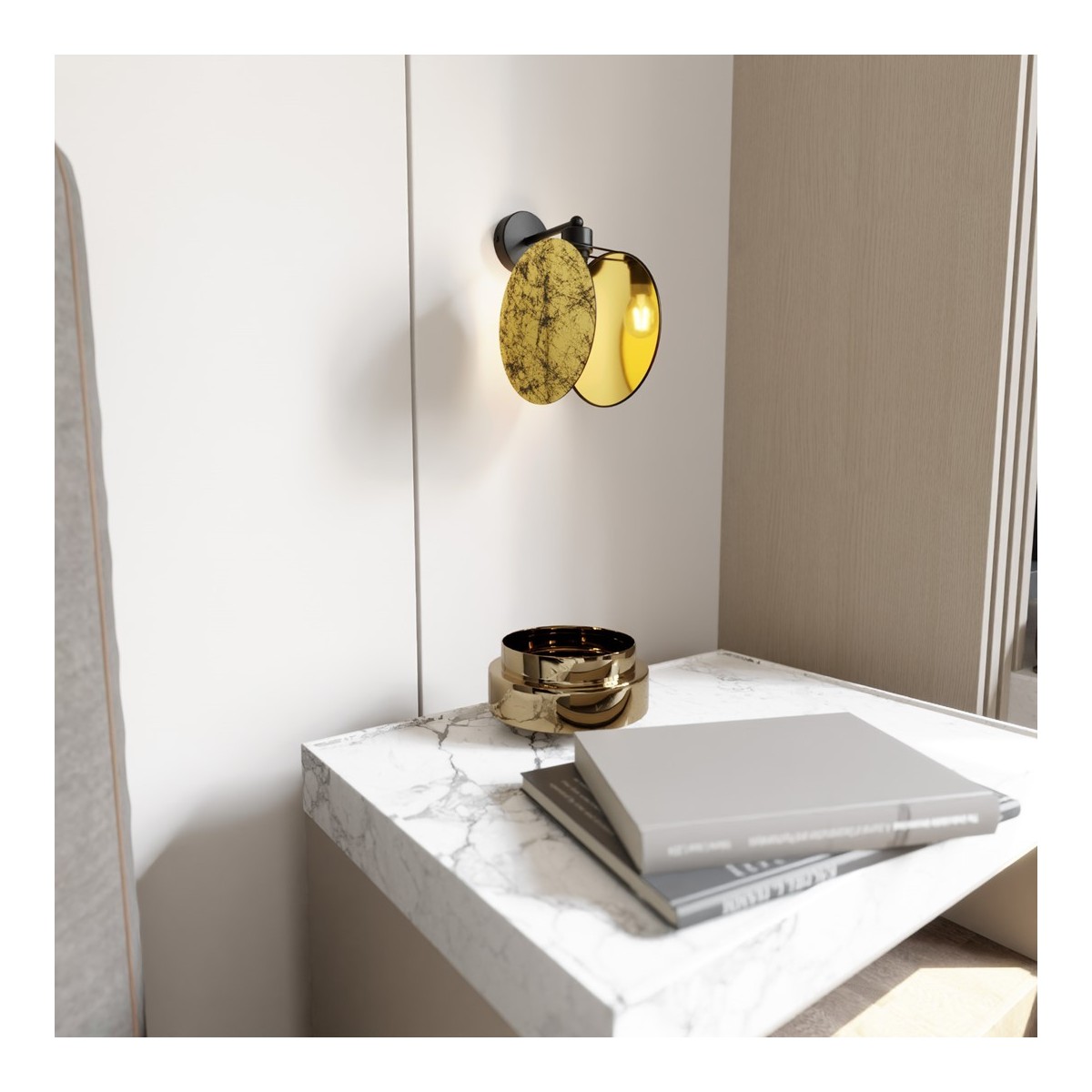 Emibig MOTIF K1 GOLD EM1326/K1 kolor czarny z kategorii kinkiety