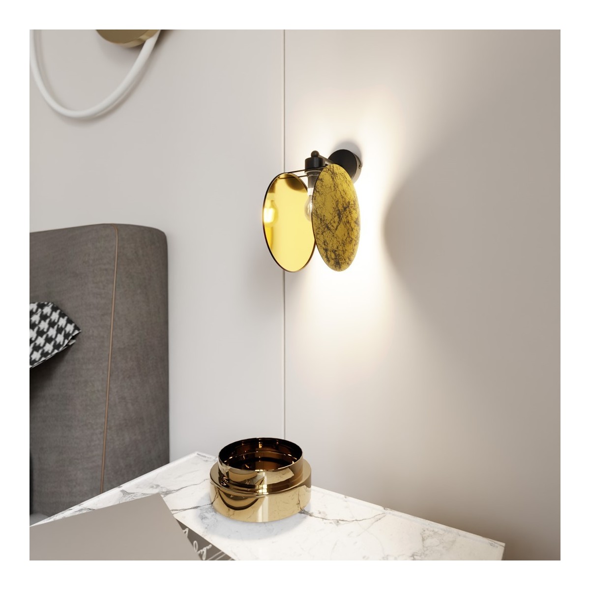 Emibig MOTIF K1 GOLD EM1326/K1 kolor czarny z kategorii kinkiety