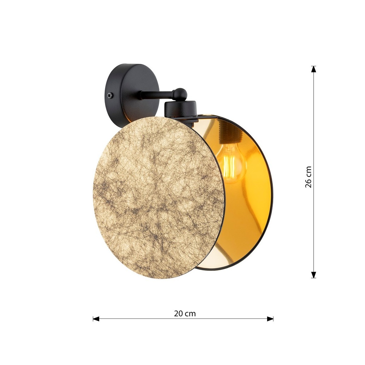 Emibig MOTIF K1 GOLD EM1326/K1 kolor czarny z kategorii kinkiety