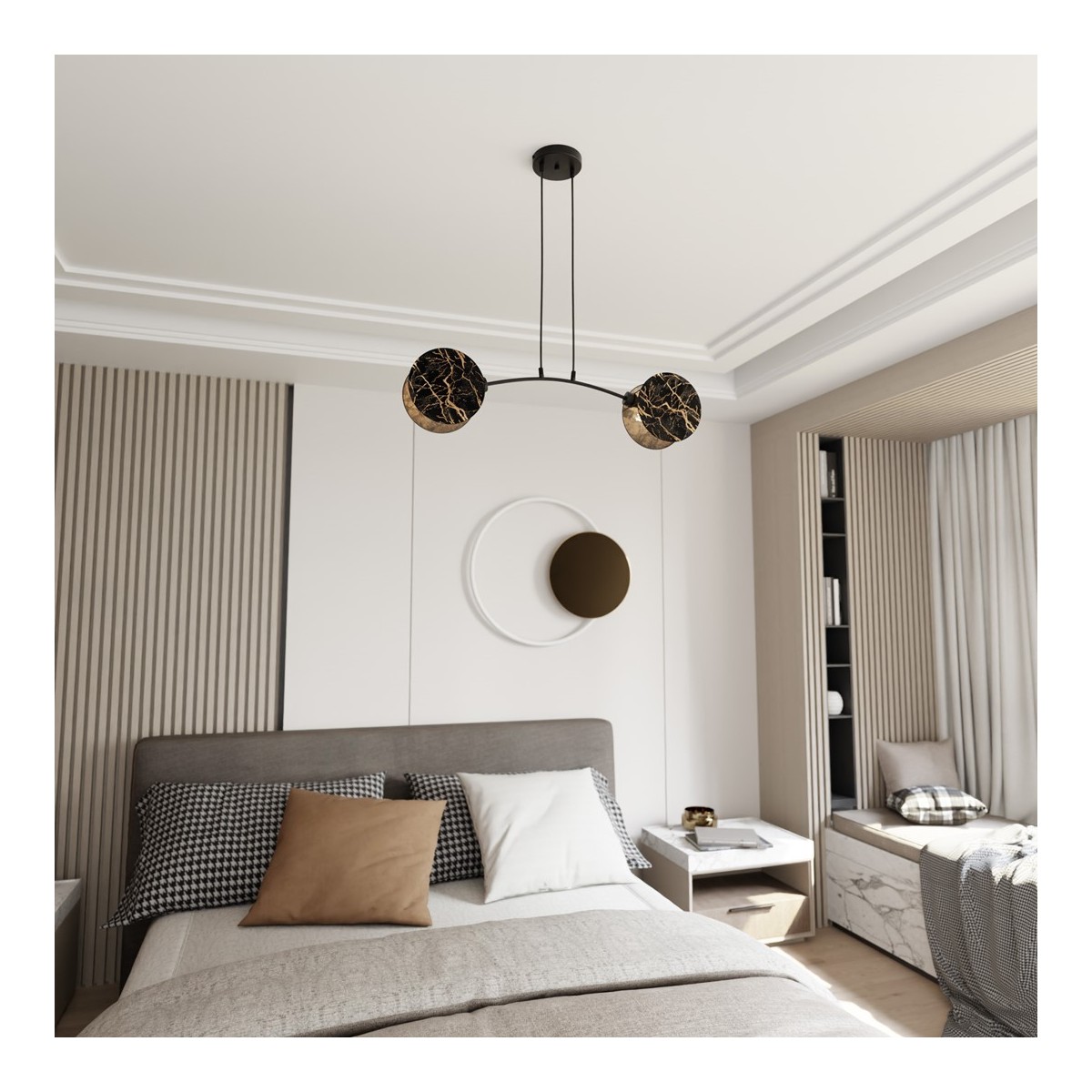 Emibig MOTIF 2 MARBEL EM1327/2 kolor czarny z kategorii lampy wiszące