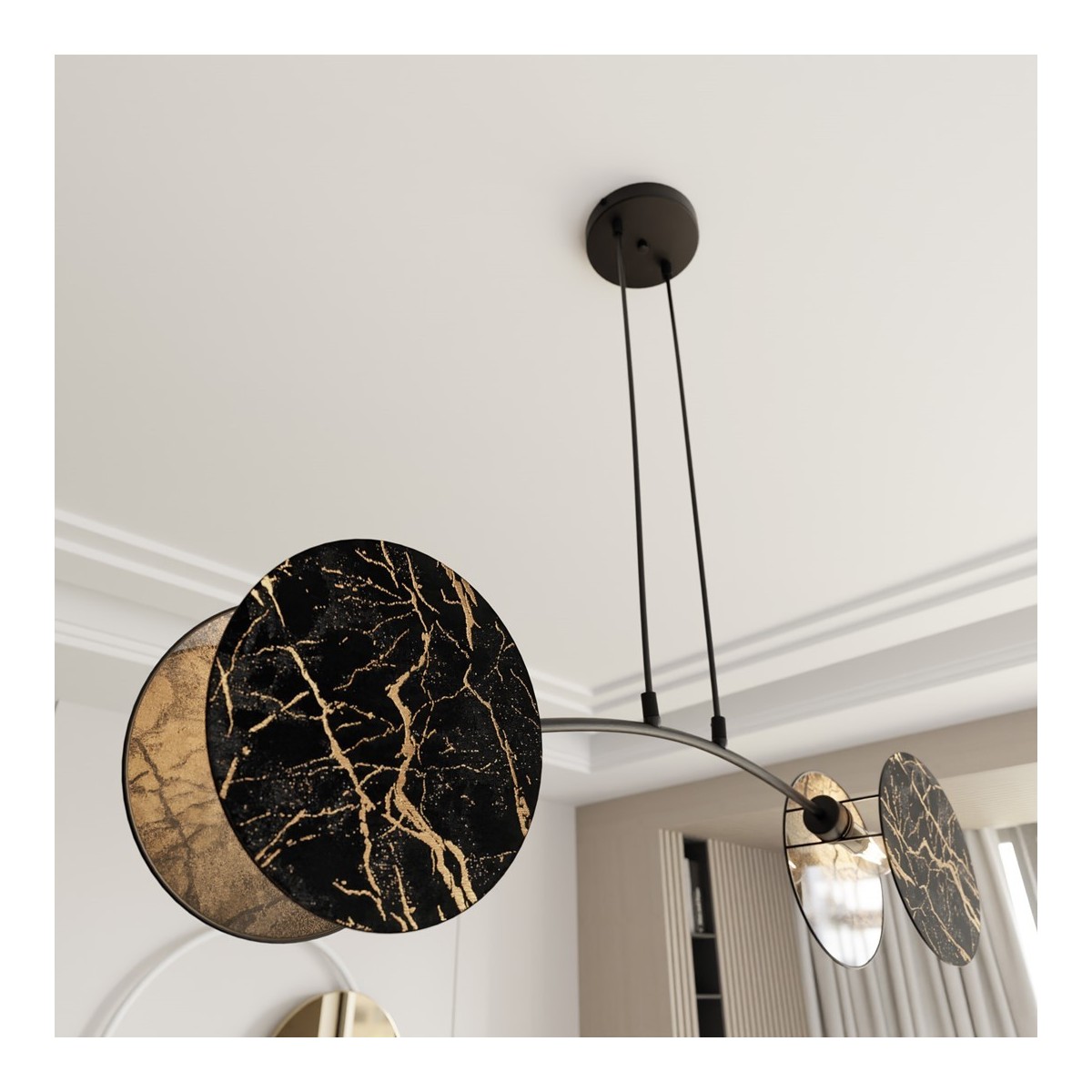 Emibig MOTIF 2 MARBEL EM1327/2 kolor czarny z kategorii lampy wiszące