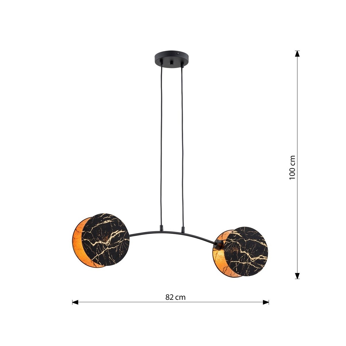 Emibig MOTIF 2 MARBEL EM1327/2 kolor czarny z kategorii lampy wiszące