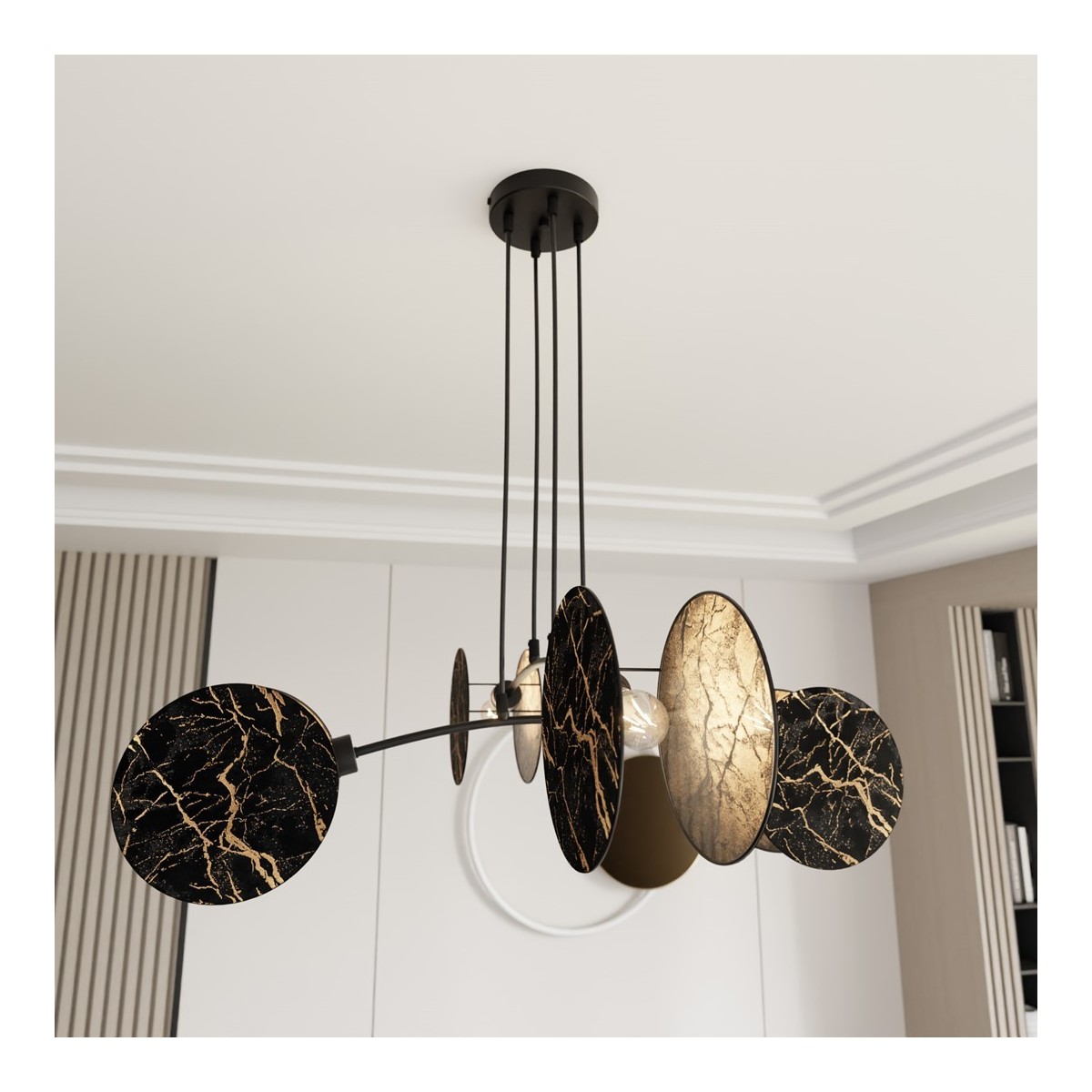 Emibig MOTIF 4 MARBEL EM1327/4 kolor czarny z kategorii lampy wiszące
