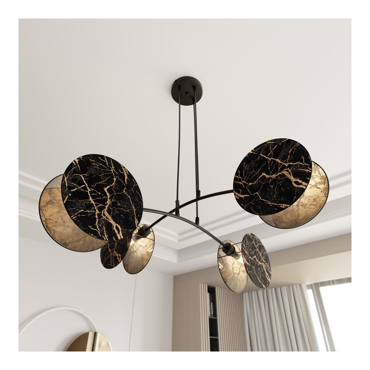 Emibig MOTIF 4 MARBEL EM1327/4 kolor czarny z kategorii lampy wiszące