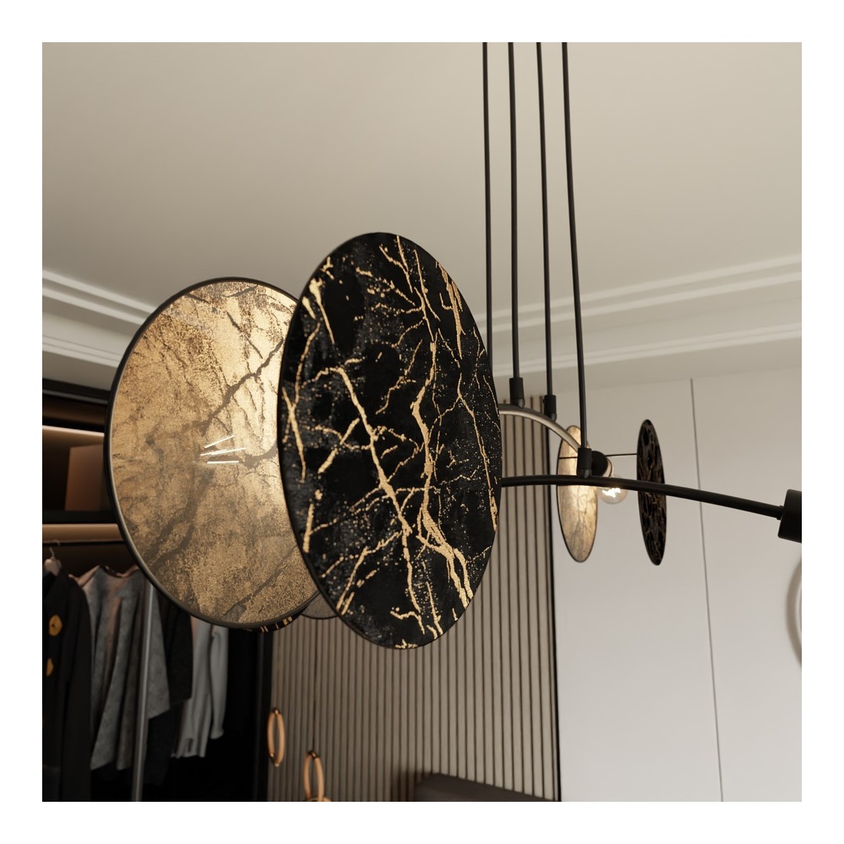 Emibig MOTIF 4 MARBEL EM1327/4 kolor czarny z kategorii lampy wiszące