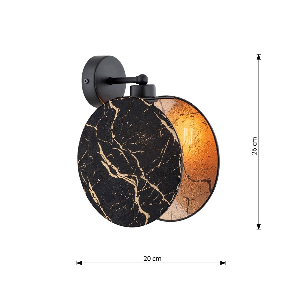 Emibig MOTIF K1 MARBEL EM1327/K1 kolor czarny z kategorii kinkiety