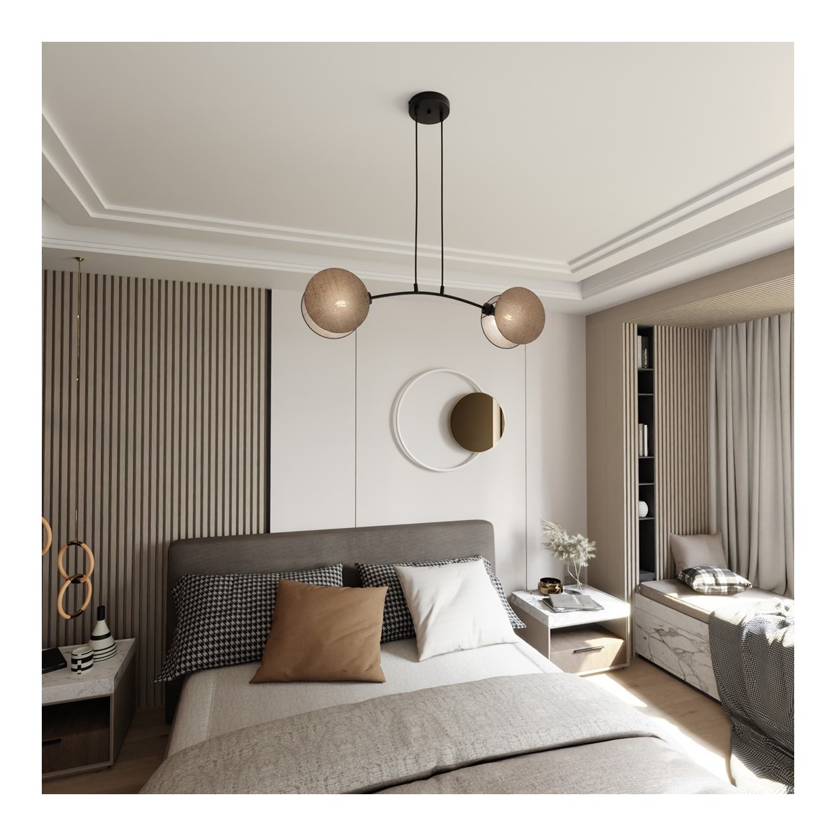 Emibig MOTIF 2 NATURAL EM1328/2 kolor czarny z kategorii lampy wiszące