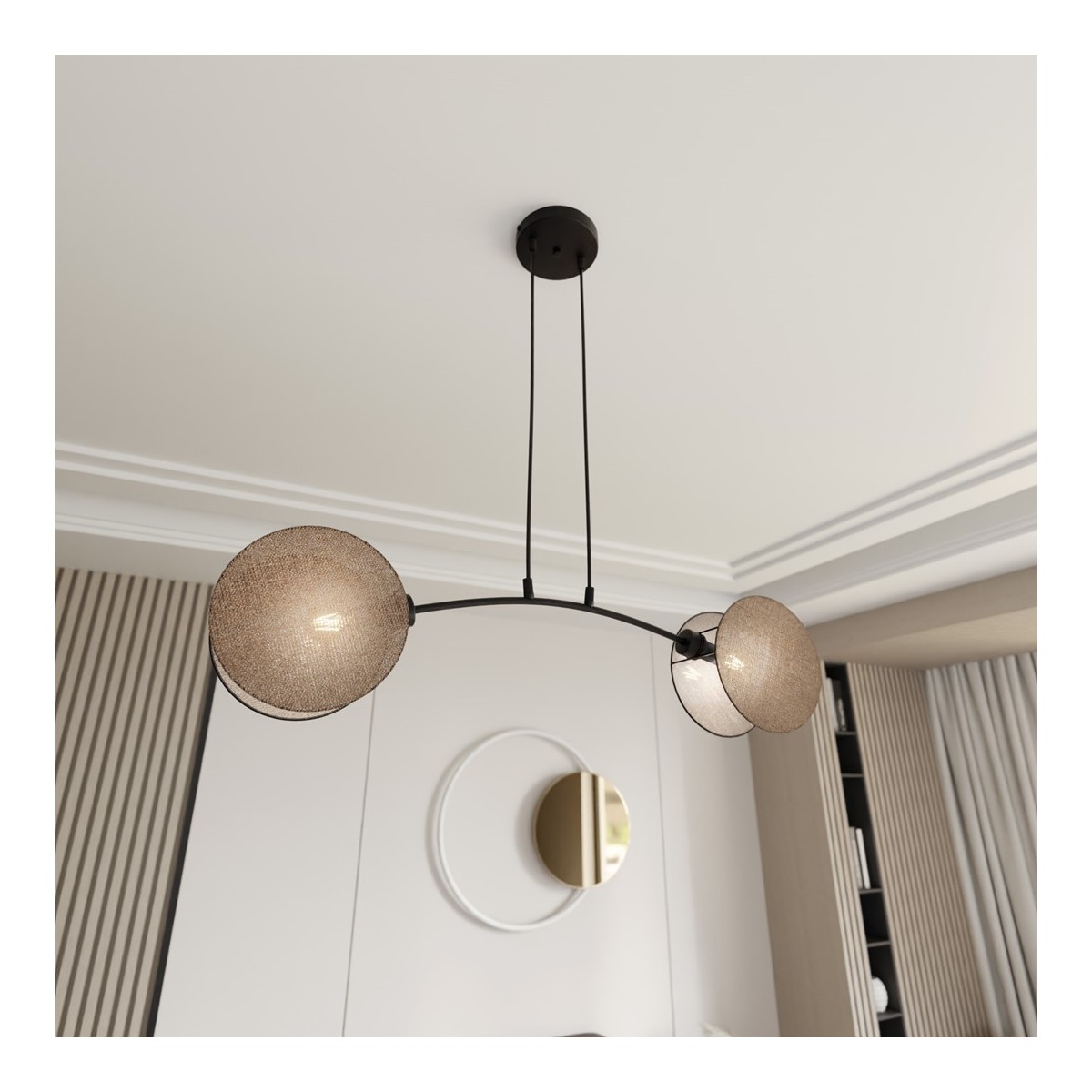 Emibig MOTIF 2 NATURAL EM1328/2 kolor czarny z kategorii lampy wiszące