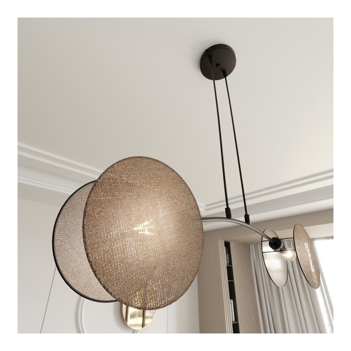 Emibig MOTIF 2 NATURAL EM1328/2 kolor czarny z kategorii lampy wiszące