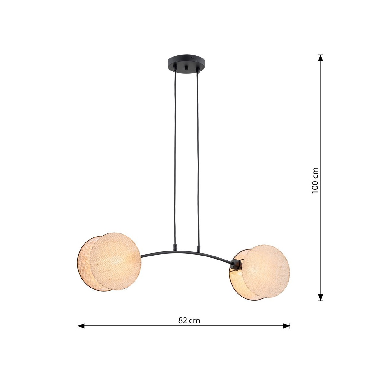 Emibig MOTIF 2 NATURAL EM1328/2 kolor czarny z kategorii lampy wiszące