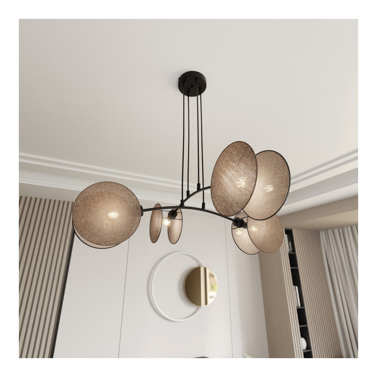 Emibig MOTIF 4 NATURAL EM1328/4 kolor czarny z kategorii lampy wiszące