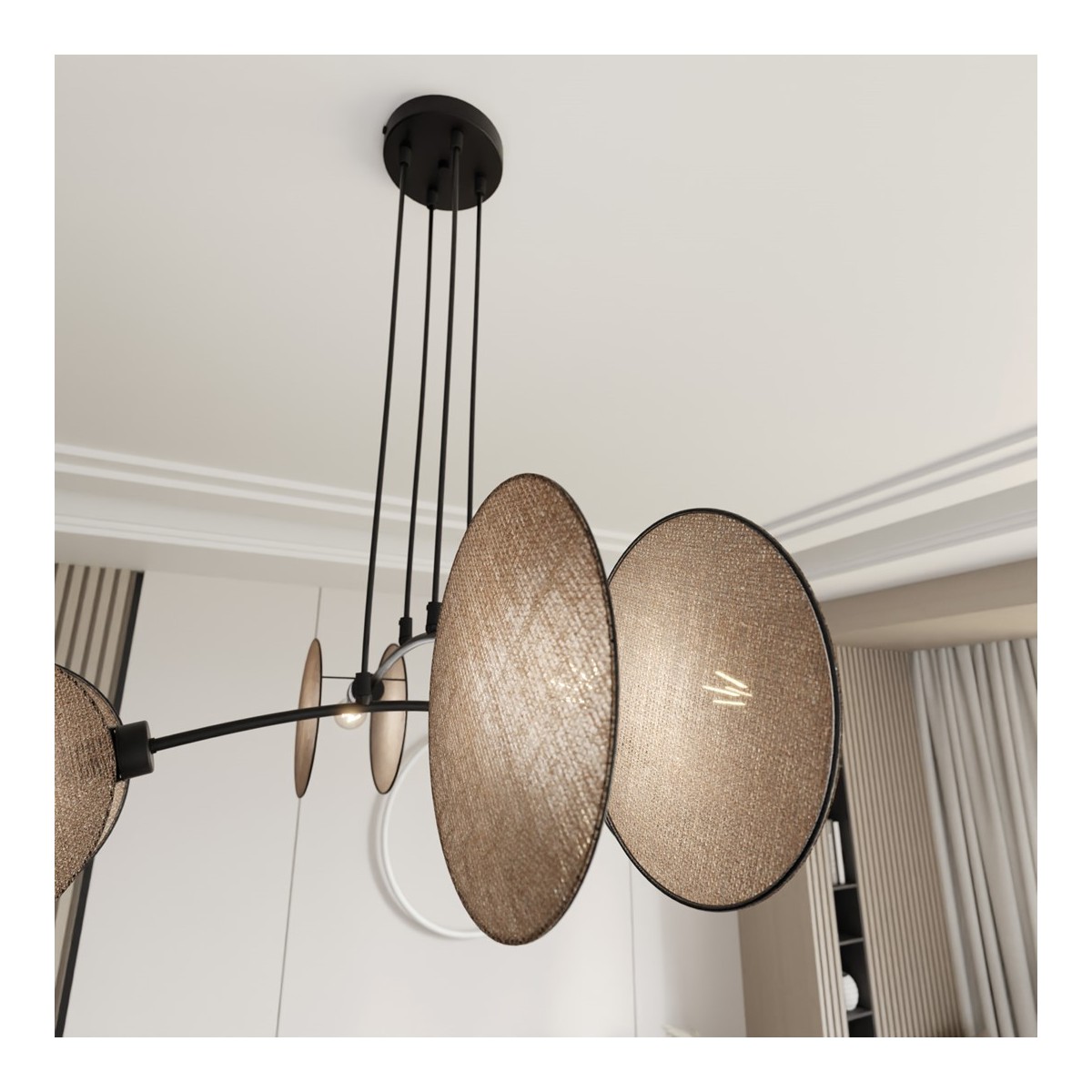 Emibig MOTIF 4 NATURAL EM1328/4 kolor czarny z kategorii lampy wiszące