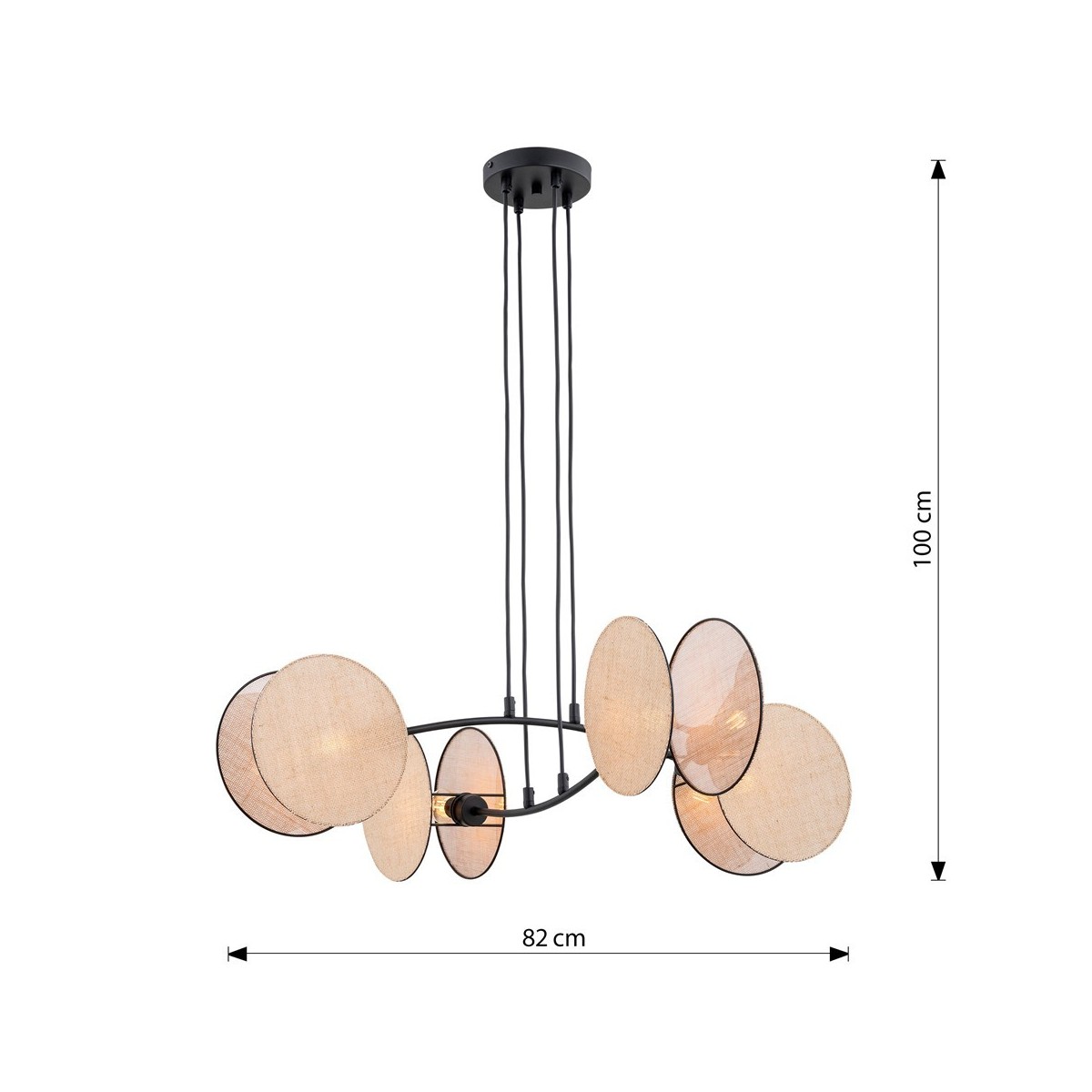 Emibig MOTIF 4 NATURAL EM1328/4 kolor czarny z kategorii lampy wiszące