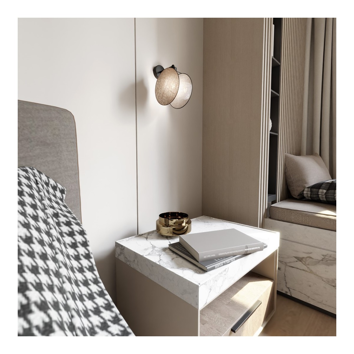 Emibig MOTIF K1 NATURAL EM1328/K1 kolor czarny z kategorii kinkiety