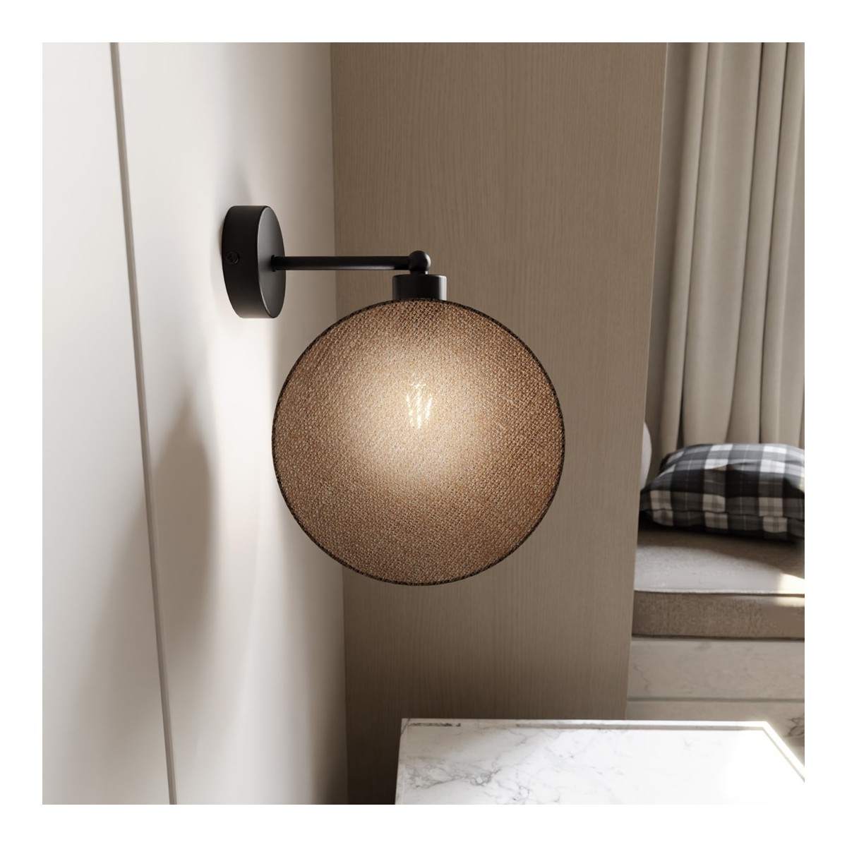 Emibig MOTIF K1 NATURAL EM1328/K1 kolor czarny z kategorii kinkiety