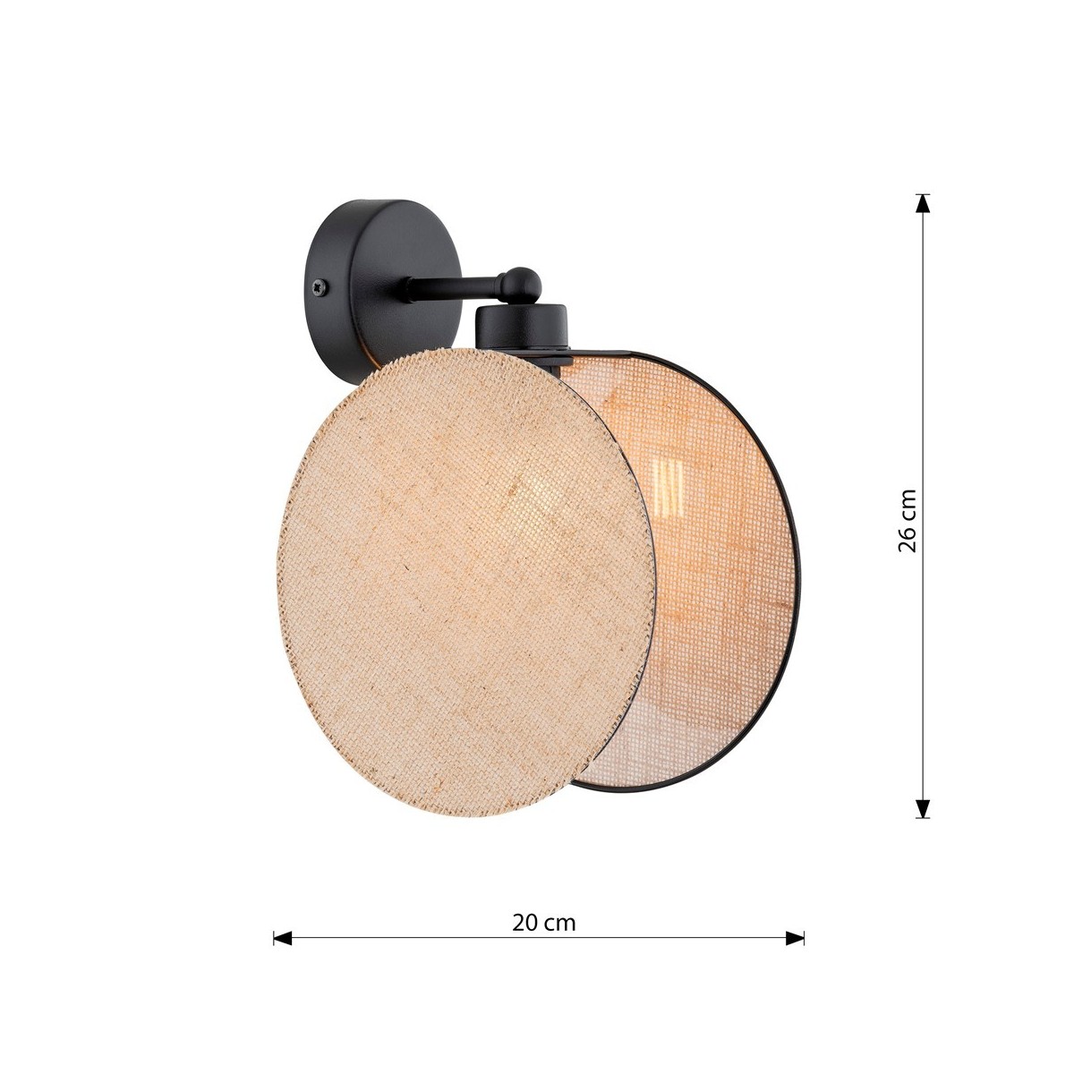 Emibig MOTIF K1 NATURAL EM1328/K1 kolor czarny z kategorii kinkiety