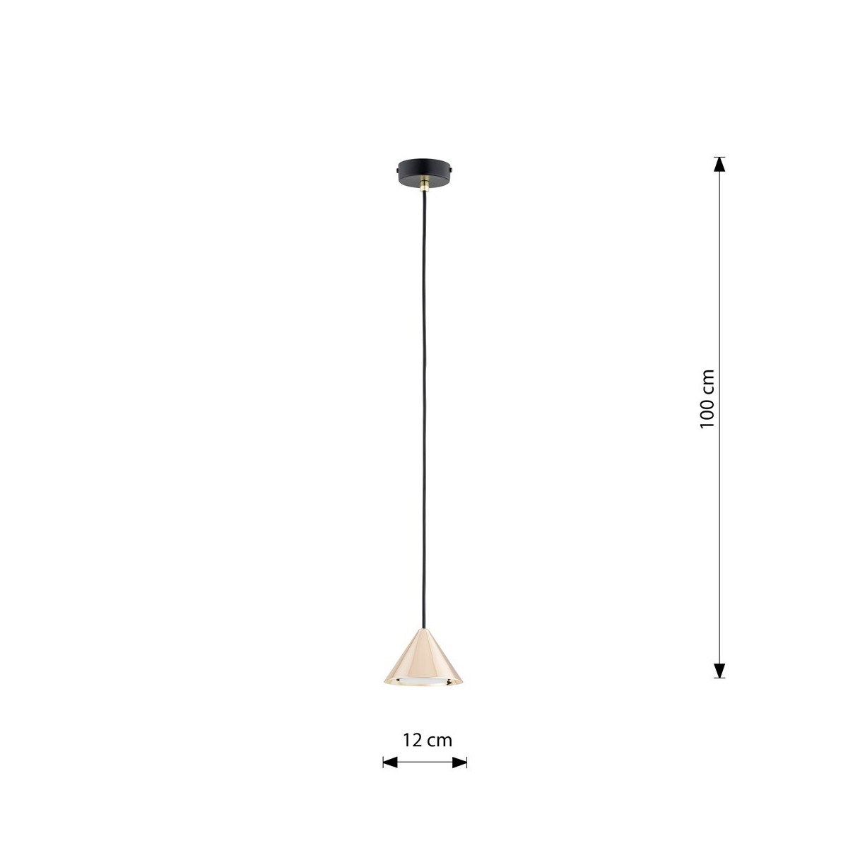 Emibig ELIT 1 BL GOLD EM1329/1 kolor czarny z kategorii lampy wiszące