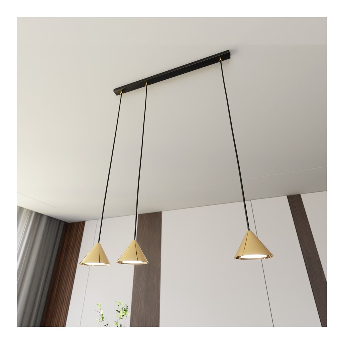 Emibig ELIT 3 BL GOLD EM1329/3 kolor czarny z kategorii lampy wiszące