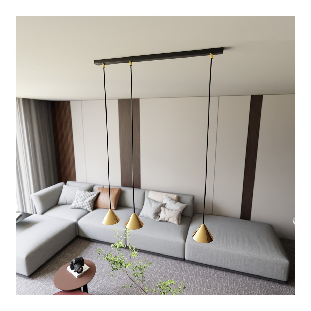 Emibig ELIT 3 BL GOLD EM1329/3 kolor czarny z kategorii lampy wiszące