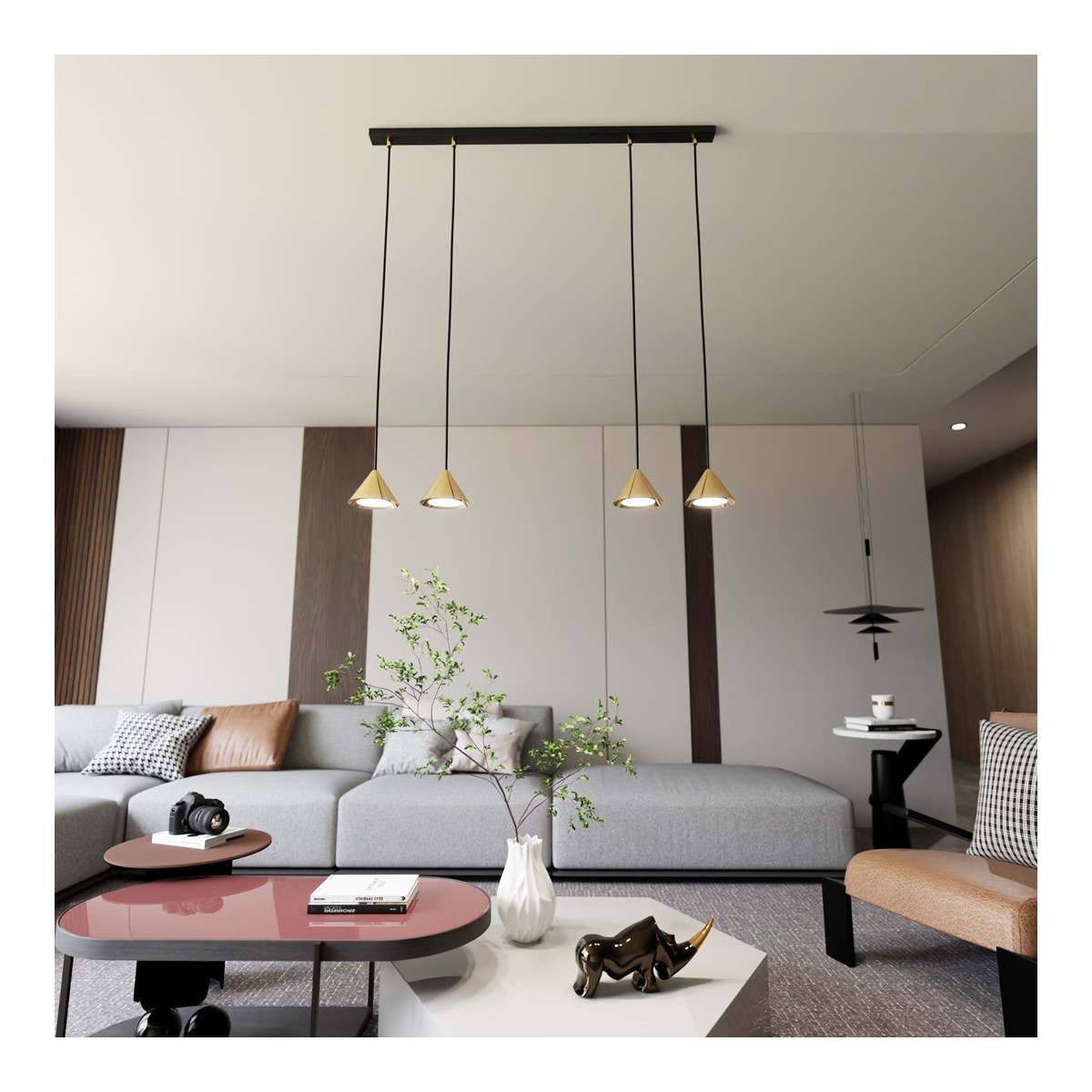 Emibig ELIT 4 BL GOLD EM1329/4 kolor czarny z kategorii lampy wiszące