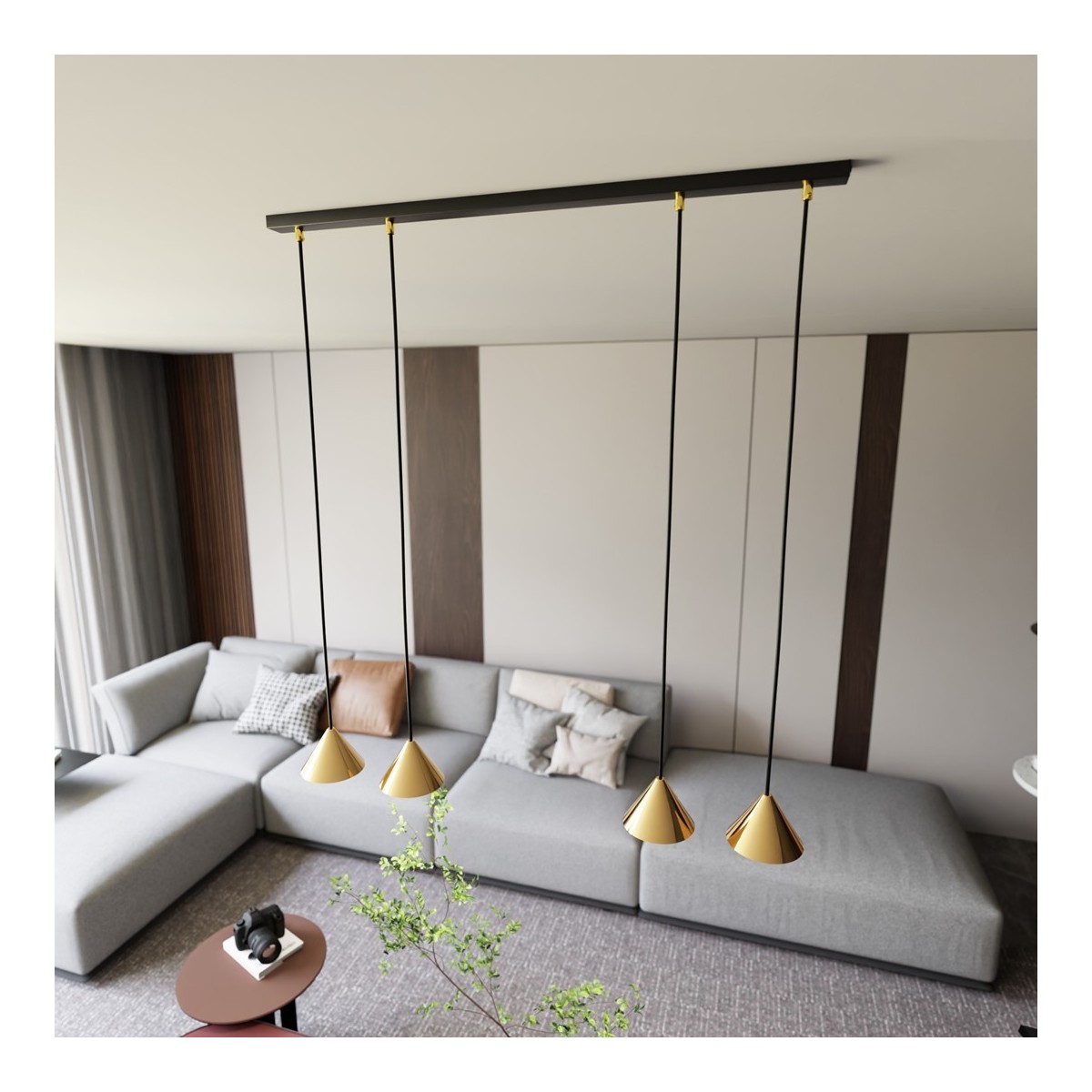 Emibig ELIT 4 BL GOLD EM1329/4 kolor czarny z kategorii lampy wiszące