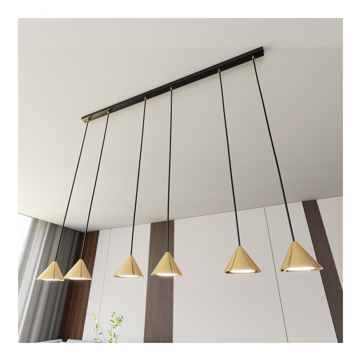 Emibig ELIT 6 BL GOLD EM1329/6 kolor czarny z kategorii lampy wiszące