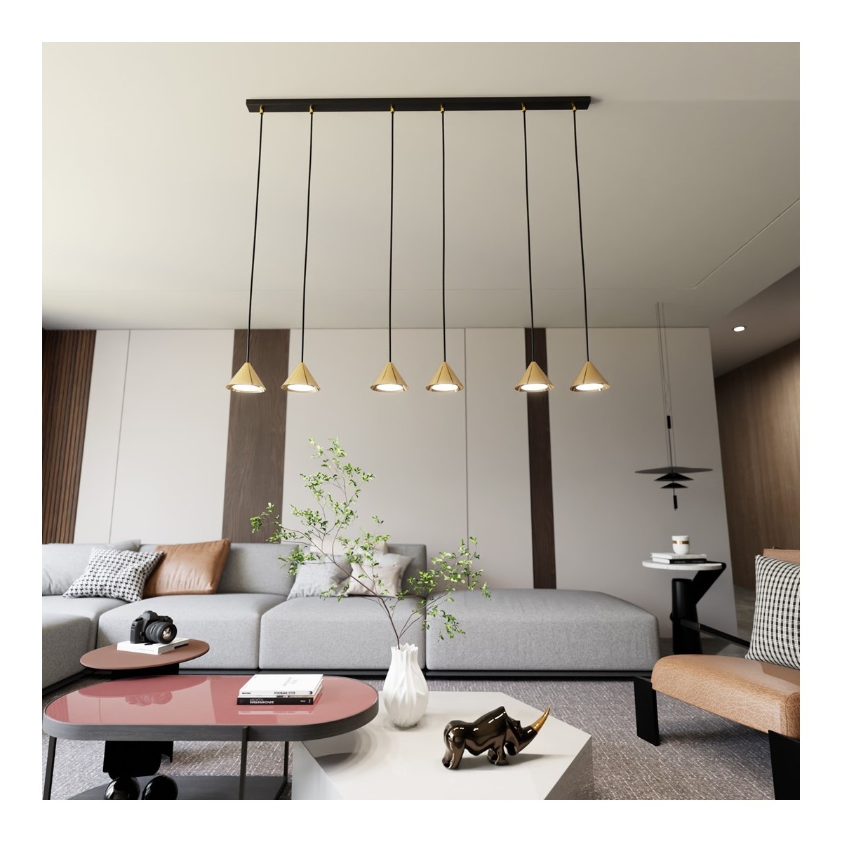 Emibig ELIT 6 BL GOLD EM1329/6 kolor czarny z kategorii lampy wiszące