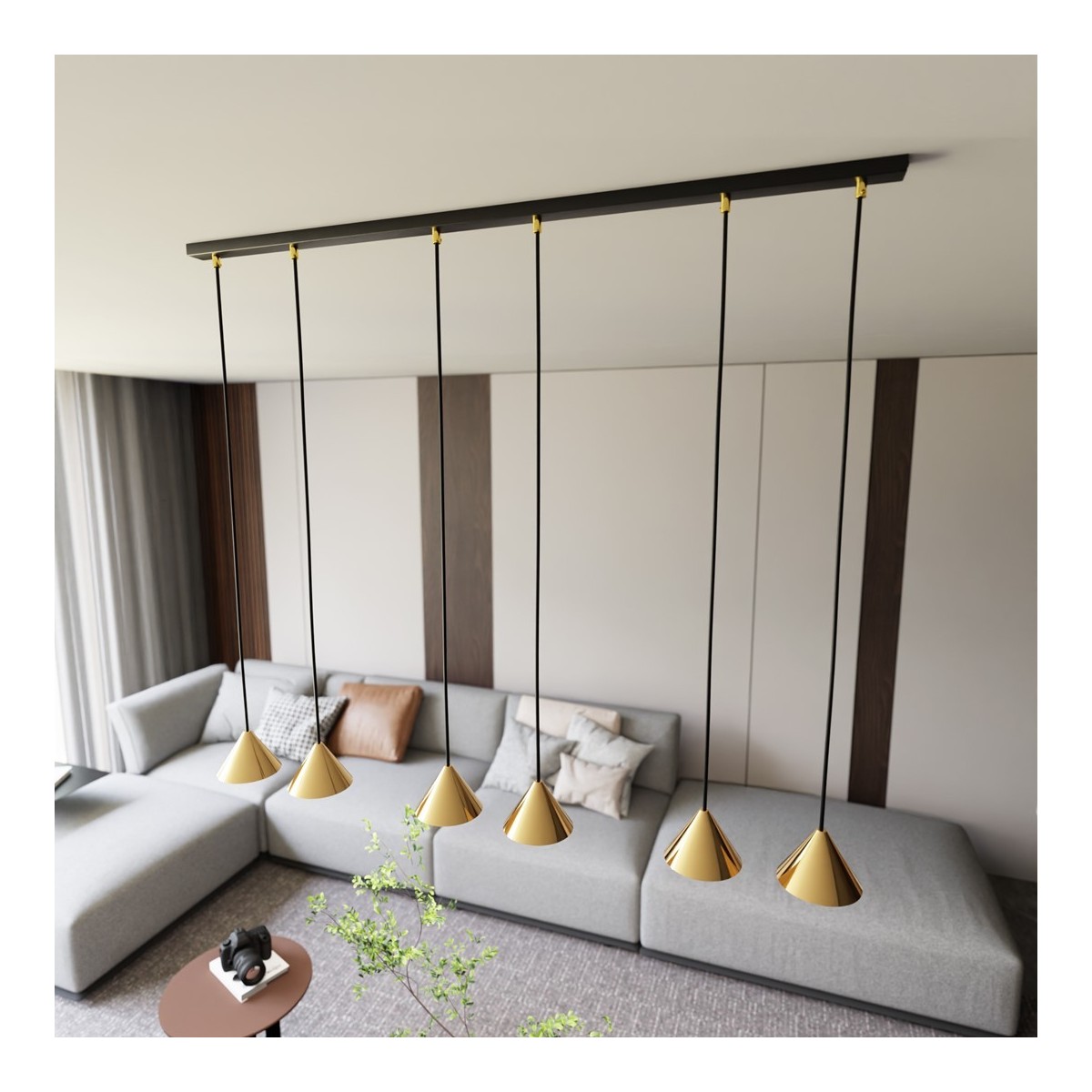 Emibig ELIT 6 BL GOLD EM1329/6 kolor czarny z kategorii lampy wiszące