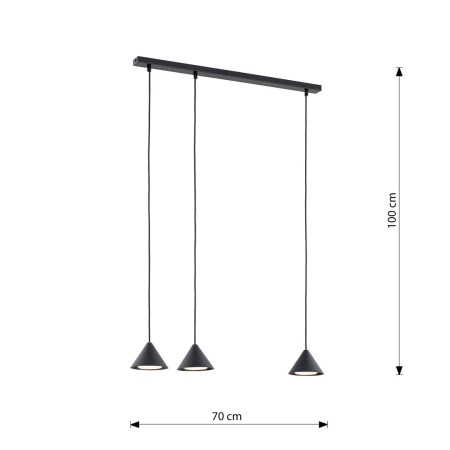 Emibig ELIT 3 BLACK EM1330/3 kolor czarny z kategorii lampy wiszące