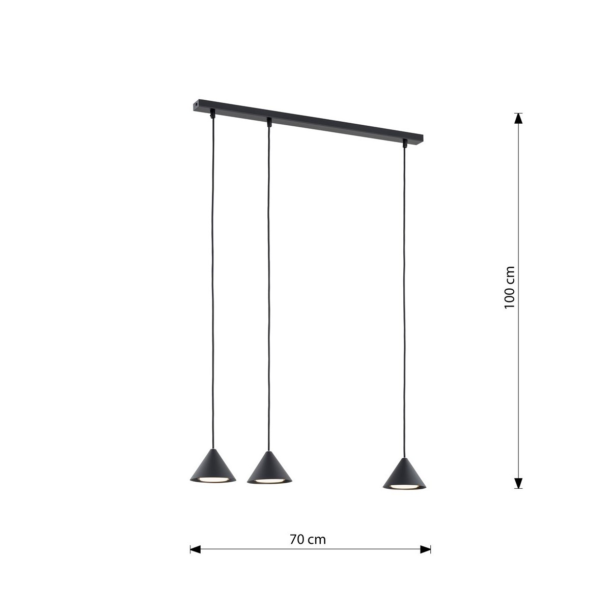 Emibig ELIT 3 BLACK EM1330/3 kolor czarny z kategorii lampy wiszące
