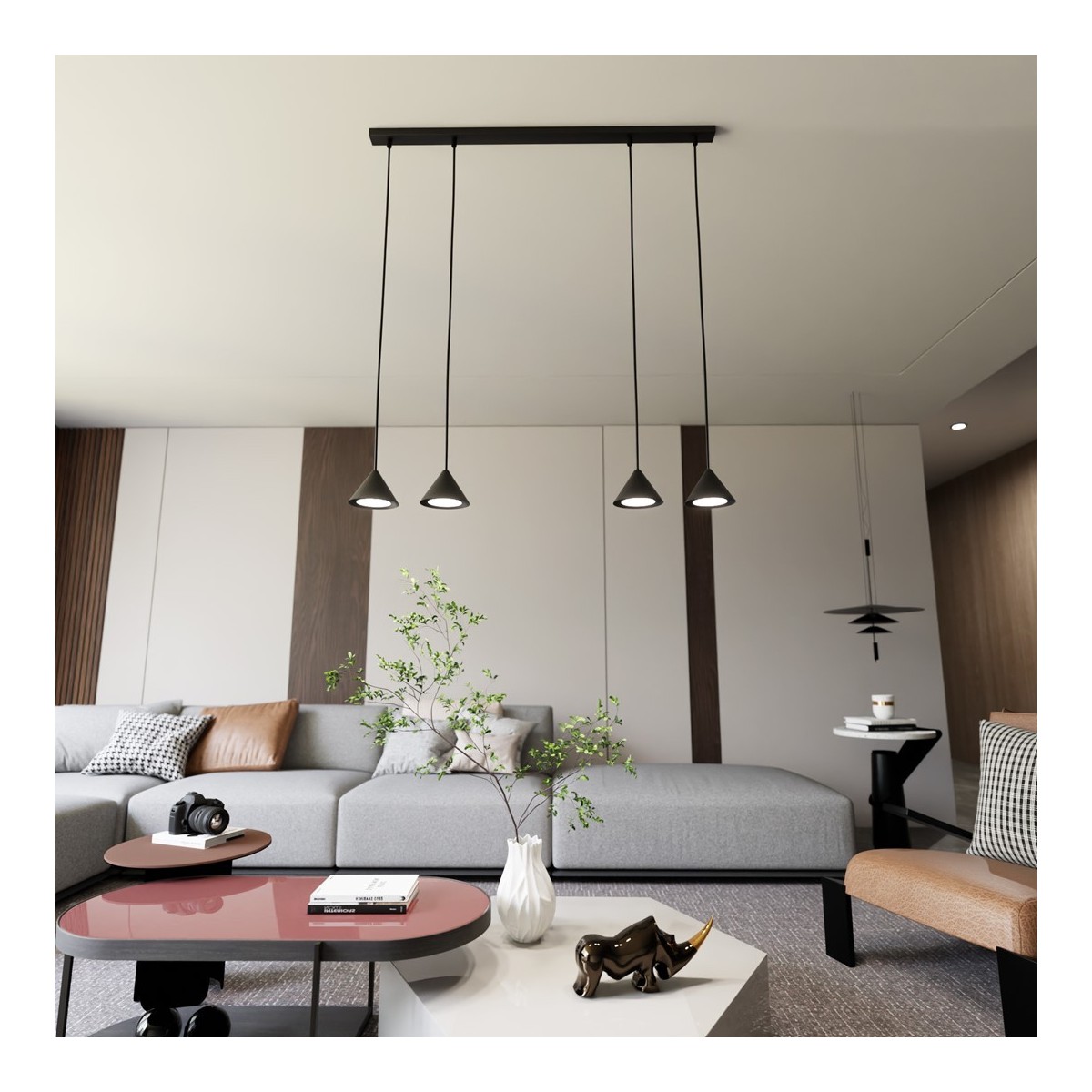 Emibig ELIT 4 BLACK EM1330/4 kolor czarny z kategorii lampy wiszące