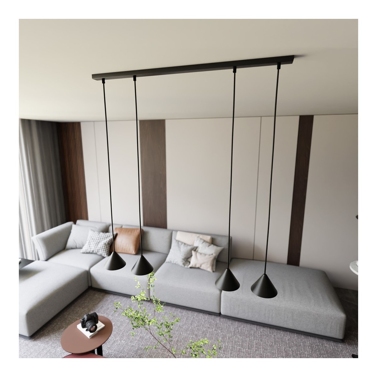 Emibig ELIT 4 BLACK EM1330/4 kolor czarny z kategorii lampy wiszące