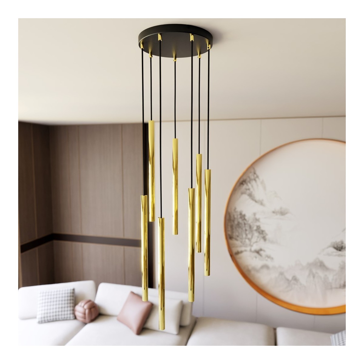 Emibig SELTER 7 PREMIUM GOLD EM1332/7PREM kolor czarny z kategorii lampy wiszące